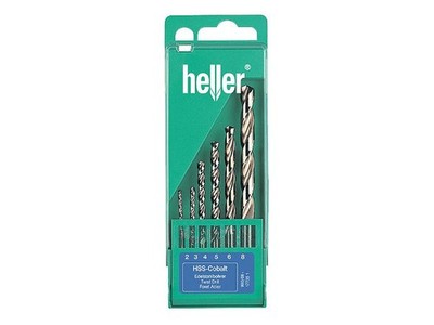 Edelstahlbohrerset HELLER  6-tlg Cobalt HSS-CO DIN 338 RN Ø 2,0 - 8,0 mm