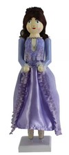 Wooden Christmas Nutcracker,16",WHITE FEMALE IN PURPLE DRESS,FORMAL LADY,Ashland