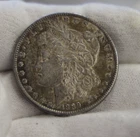 1889 US Morgan Silver Dollar $1 AU (Cleaned, Retoned)