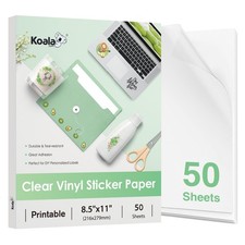 Koala 95 Clear Sticker Paper for Inkjet Printer - Waterproof Printable Vinyl...