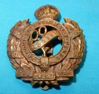 WW1 ERA THE QUEEN OWN DORSET YEOMANRY BRITISH MILITARY CAP BADGE -SLIDER - BRASS