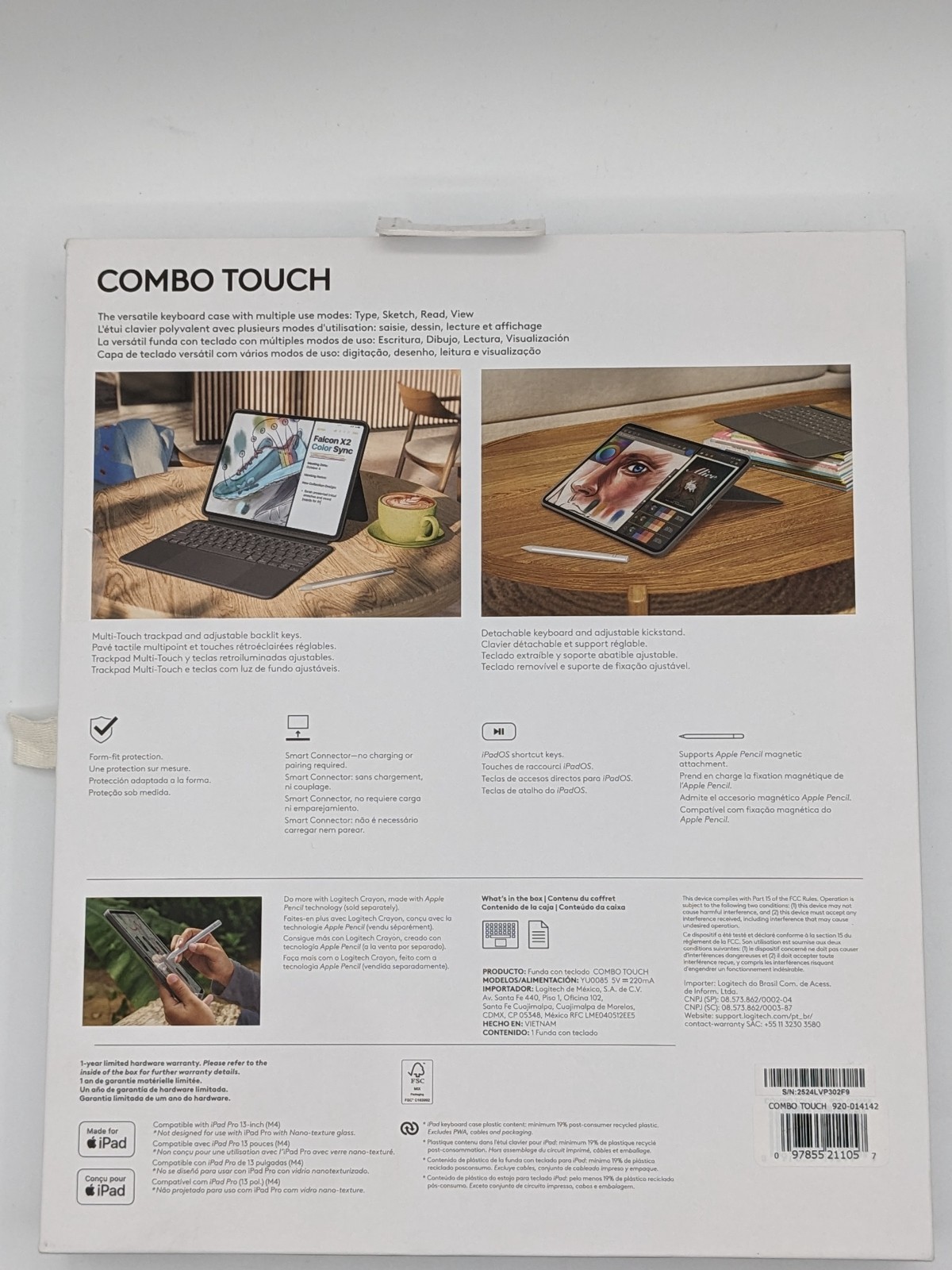 Logitech COMBO TOUCH Keyboard Sealed Folio iPad PRO 13-inch M4 Black Brand New