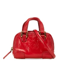 LOEWE Anagram Amazona Mini Bag Crossbody Shoulder Bag Red Patent Leather