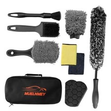 Car Wheel Cleaning Kit Metal-Free Rim Tire Brush Set with Wool Brush, 10PCS