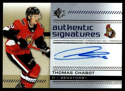 2019-20 SP Authentic Signatures Thomas Chabot Auto Ottawa Senators #AS-TC