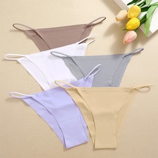 1 Pair Women's Underwear Seamless Low Waist T Back Elastic Rope Bikini Panty