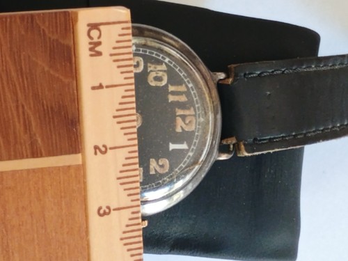 IWC Mens Trench Watch Black Dial S&Co RARE Silver 925 1916 CN Hallmark - Afbeelding 11 van 12