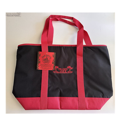 Trader Joe's Extra Large Insulated Reusable Bag Black Red 7 Gal Leak-Proof