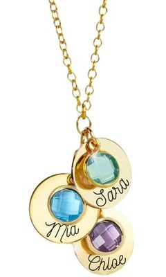 MignonandMignon Mom Necklace with Kids Names and Birthstones | Multiple Name ...