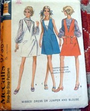  LOVELY VTG 1960s DRESS, JUMPER OR BLOUSE McCalls Sewing Pattern 14/36