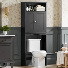 Over The Toilet Storage Cabinet, Over Toilet Bathroom Organizer with Adjustab...
