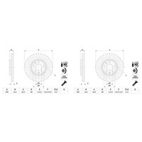 2X Bosch Bremsscheiben Ø296Mm Vorne Passend FüR Renault Fluence Grand Laguna LAT