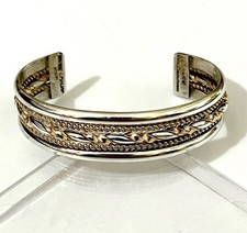 Signed - Aaron Toadacheene,Navajo. Vntg 12K GF Sterling Silver Twisted Wire Cuff