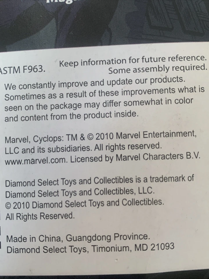 Figura de acción Diamond Select Marvel Comics X-Men Cíclope variante factor X 2010 Foto 4 de 4