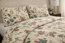 Ralph Lauren Maren QUEEN Duvet Cover Set Shams Floral Natural 100 Cotton