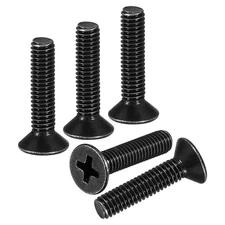 M4-0.7x18 Flat Head Machine Screws -50pcs -304 Stainless Steel -Black