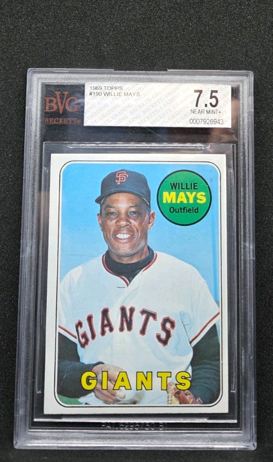 1969 Topps Willie Mays #190 BVG 7.5 NEAR MINT+