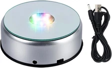 Rotating LED Display Stand Colorful Cup Turner for Crystal Glass Jewelry Art USB
