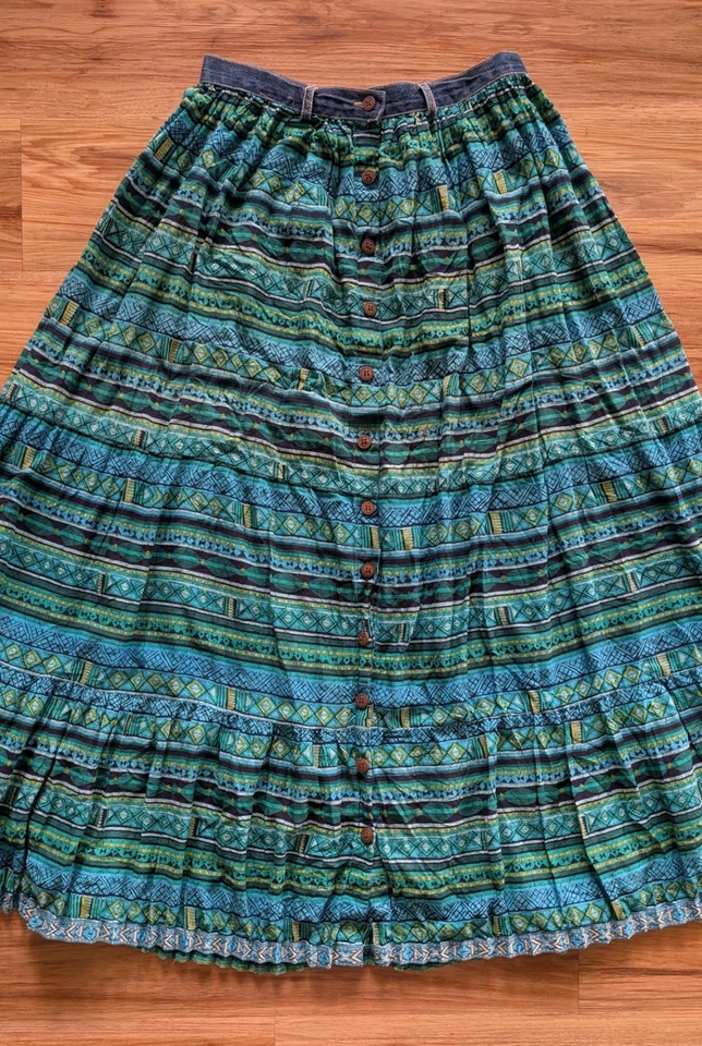 Falda De Colección St Johns Bay Para Mujer 8 Algodón Campesino Escoba Palo Boho Festival Y2K Foto 4 de 4