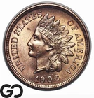 1908 Indian Head Cent Penny, Flashy Red Solid Gem BU++, Nice!