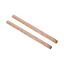 2x 12mm OD 1mm Wall Thick 200mm Length Copper Round Tube Industrial Pipe Tubing