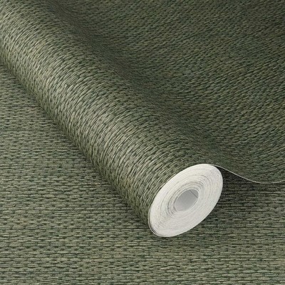 Green Bamboo Fibre Wallpaper Roll Wabi Grasscloth Feature Wall Rasch 435573