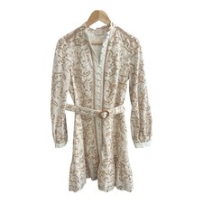 GDS Collection Naomi Dress US 6 AU10 EU38 Cream Beige Embroidered Belted