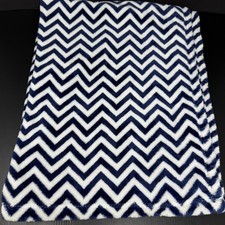 HB Hudson Baby Blue White Chevron Baby Blanke...