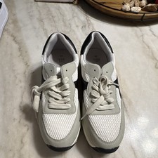 Time and Tru Women s Memory Foam Low Top Lace-Up Sneakers White/Gray/Black