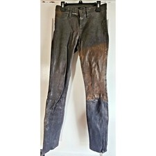 J Brand Women's gray Leather Skinny Pants brown tie-dyed low rise skinny Sz24