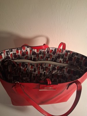 GUESS  Two in One Red Leather Shopper Tote Bag