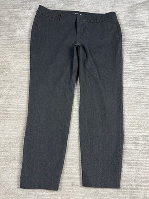 Old Navy Dress Pants Womens 14 Gray Pixie Cotton Blend Ankle Casual