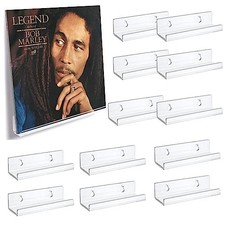 12-Pack 4-Inch Clear Vinyl Record Shelf, Space-Saving Easy Install, Floating