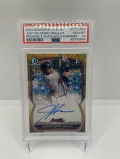 2023 Bowman Chrome Justyn-Henry Malloy 1st Bowman Auto Gold Shimmer #12/50