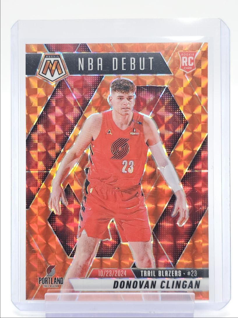 DONOVAN CLINGAN 2024-25 MOSAIC NBA DEBUT ROOKIE ORANGE MOSAIC RC /249 Q1300