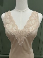 VTG Maidenform Satin Lace Trim Slip Top S Dainty Coquette Feminine Romantic 90s