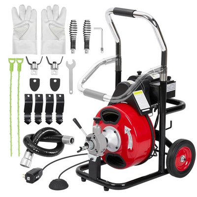 #ad Electric Drain Cleaner 370W 1700 RPM75ft 1 2quot; Cable Clog Remover with 2 Wheels $367.99
