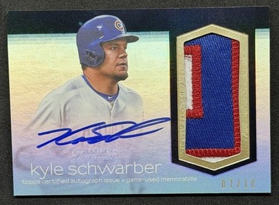 2018 Topps Dynasty Game Used Patch Autograph Kyle Schwarber 7/10 -  #AP-KS1