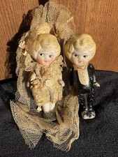 Vintage Cake Toppers Bride And Groom Bisque Kewpie Porcelain Japan 1930
