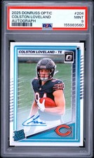 2025 PANINI DONRUSS OPTIC AUTO #204 COLSTON LOVELAND ROOKIE RC /350 PSA 9
