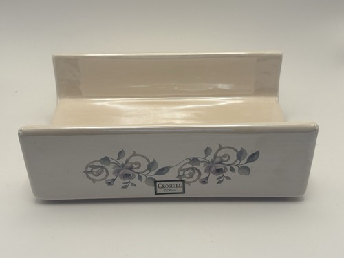 Vtg Croscill Amethyst Rose Bathroom Ceramic Guest Towel Holder Bathroom Decor