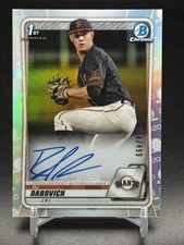 RJ DABOVICH 2020 BOWMAN CHROME DRAFT 1ST REFRACTOR AUTO /499
