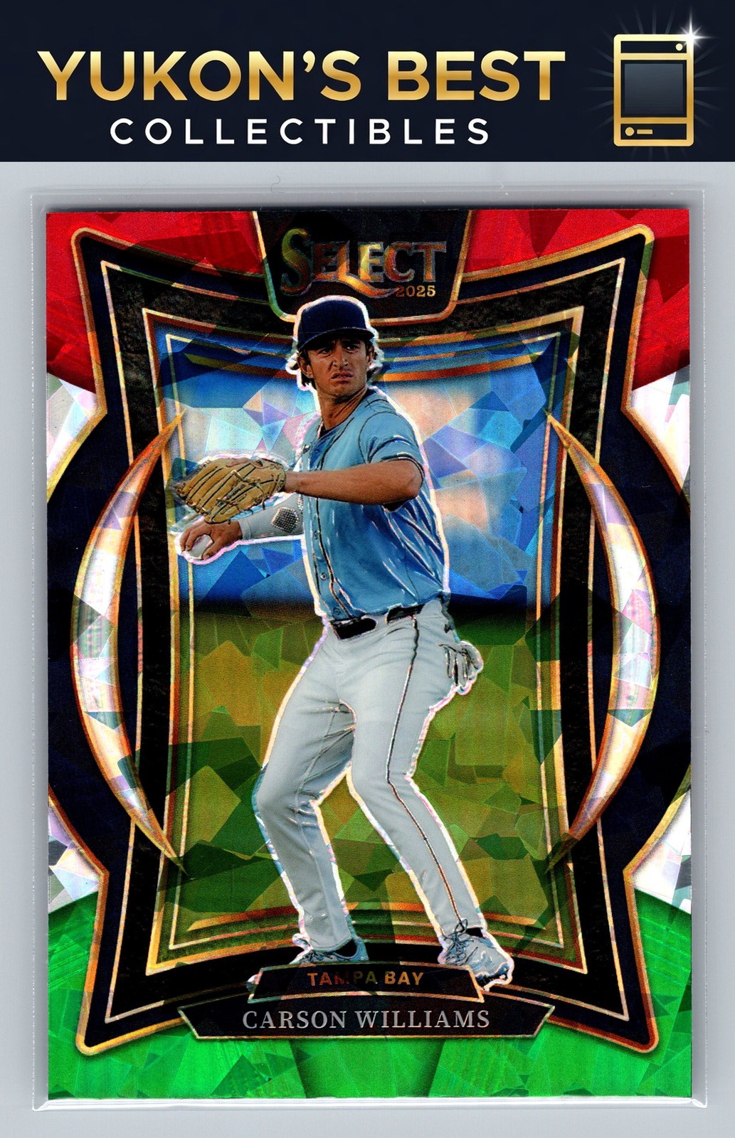 2025 Panini Select #54 Carson Williams Red and Green Ice Prizms