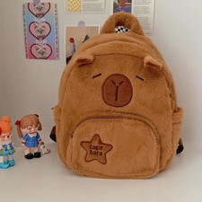 Kawaii Capybara Plush Backpack Crossbody Bag Cute Cartoon Tote for Women