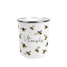 Scattered Bees Metal Kitchen Utensil Storage Pot - Kitchen Organiser Bee Gift