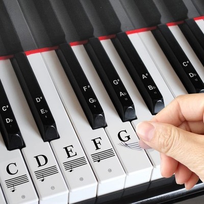 Reusable Protective Piano Key Labels Note Stickers Overlay for Full Size Pianos