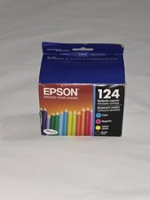 Epson 124 DuraBrite Ultra Black,Cyan, Magenta,Yellow Ink Cartridges,EXPIRED 2.21