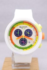 SWATCH Swiss Big Bold Checkpoint White Men's Watch.