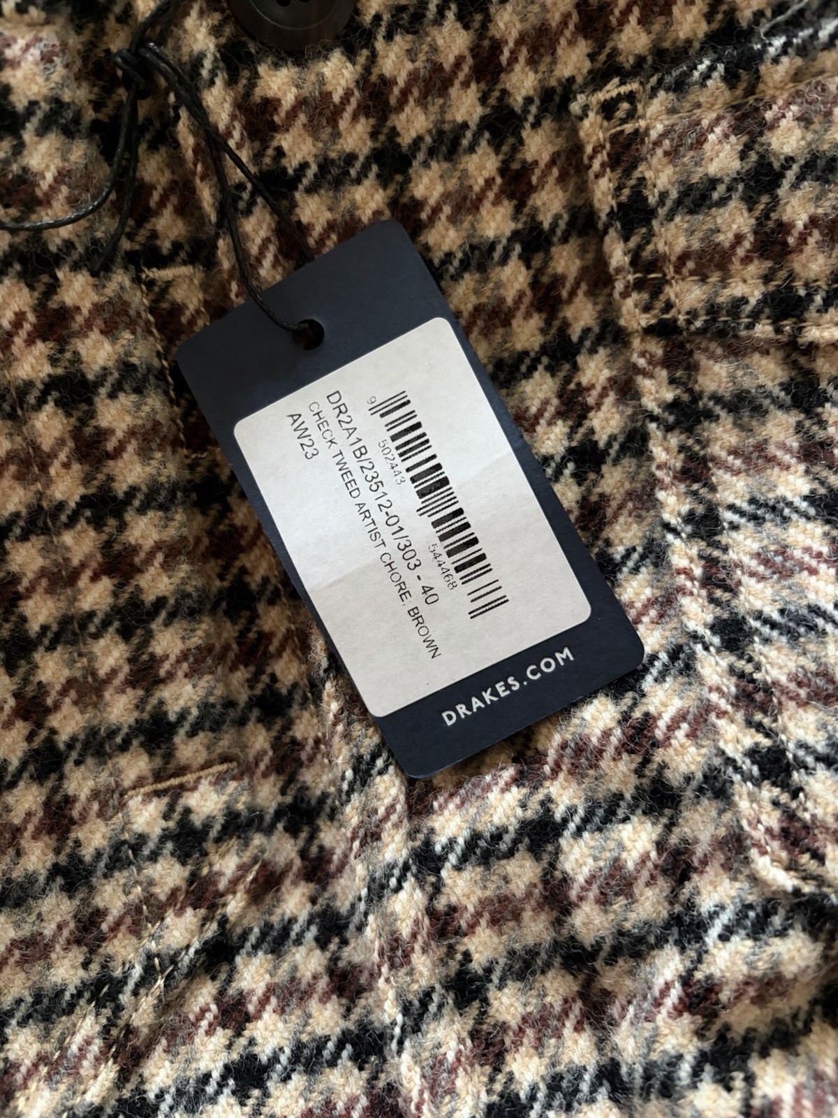 Drake’s Artist Checked Tweed Wool Chore Jacket Brand New 40 image 3