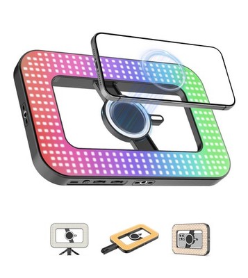 Magnetic 6000mAh RGB Selfie Ring Light for iPhone,448 Rechargeable Light with...